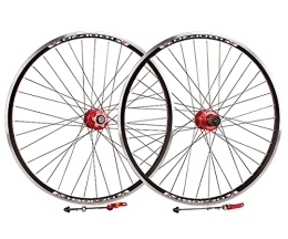 Generic Mountain Bike Wheel 26'' / 29" / 700c Mountain Bike Wheelset Disc Brake C / V Brake Bicycle Rim MTB QR Quick Release Wheels 32H Hub For 7 / 8 / 9 / 10 Speed Cassette (Color : Red, Size : 29inch) (Red 700C)