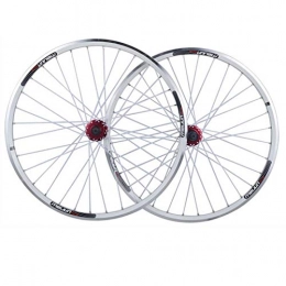 HYLK Mountain Bike Wheel 26 Bike Wheelset, Bicycle Wheels, Double Wall MTB Rim Quick Release V / discbrake Mountain Cycling Wheel 32 Hole 7 8 9 10 11 Speed (White)