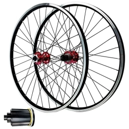 DYSY Mountain Bike Wheel 26 inch 27.5 ”29 er MTB Bike Wheels, V Brake Double Wall Aluminum Alloy Hybrid / Mountain Hub Disc Brake 32 Hole for 7-11 Speed (Color : Red, Size : 26 inch)