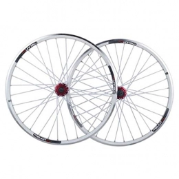 CWYP-MS Mountain Bike Wheel 26 inch Bicycle Wheelset, Double Wall Aluminum Alloy Hybrid Disc Type V Brake Quick Release Shield Bearing 8 9 10 Speed Mountain Bike (Color : White)