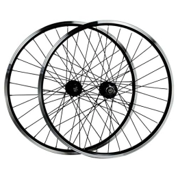SJHFG Spares 26-inch Bicycle Wheelset, Mountain Bike Wheels Double Wall Aluminum Alloy Disc Brake V Brake 7 / 8 / 9 / 10 / 11 Speed (Color : Black)