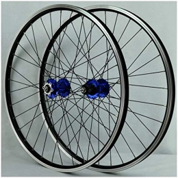 HWL Spares 26 Inch Bike V-Brake Wheelset, Double Wall Aluminum Alloy MTB Cycling Rim Disc Brake Quick Release 32 Hole 7 8 9 10 Speed Disc