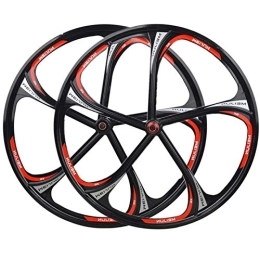 KANGXYSQ Mountain Bike Wheel 26 Inch Disc Brake Mountain Bike Wheelset Double Wall Integrated Magnesium Alloy Rim Bicycle Wheels For 7 8 9 10 11s Cassette Freewheel (Color : Black)