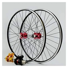CHICTI Mountain Bike Wheel 26 Inch Mountain Bike Bicycle Wheels Double Wall Aluminum Alloy Disc / V-Brake Cycling QR Rim Front 2 Rear 4 Palin 7 8 9 10 11 Speed (Color : C)