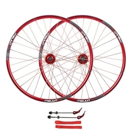 Samnuerly Spares 26 Inch Mountain Bike Wheel Set, Disc Brake QR For 7 / 8 / 9 / 10 Speed Cassette Flywheel MTB Bicycle Wheel 32 Spoke Road Bicycle Wheelset