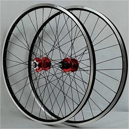 HAENJA Mountain Bike Wheel 26 Inch Mountain Bike Wheel Set, Dual Walled Aluminum Alloy Disc Brake Wheels / mountain V-shaped Brake 11 Speed Wheelsets (Color : Red)