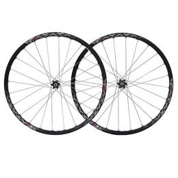 DaGuYs Spares 26 Inch Mountain Bike Wheel Set Sealed Bearing Aluminum Alloy Double Wall Disc Brake Ring 7 8 9 Speed Quick Release 24 Holes (Black Hub)