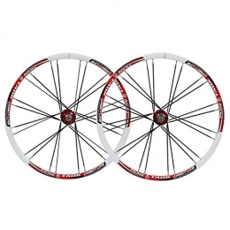 CHICTI Spares 26 Inch Mountain Bike Wheelset Double Wall Aluminum Alloy Disc Brake Cycling Bicycle Quick Release 8 9 10 Speed Straight Pull Hub 24 Holes (Color : A)