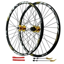 DYSY Spares 26 Inch Mountain Cycling Wheels, Double Wall Aluminum Alloy Disc Brake Quick Release 27.5 Inch Bicycle Hub Rim 11 Speed (Color : Yellow, Size : 26 in)