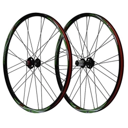 KANGXYSQ Spares 26-inch Mountain Wheel Set Bicycle Aluminum Alloy Double-layer Rim Quick Release Disc Brake Hub Bike Wheelset For 7 / 8 / 9 Speed Flywheel (Color : Black Hub, Size : Red logo)