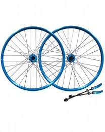 WXX Spares 26 Inch Mountain Wheel Set Double Wall Bicycle Wheel Quick Release Sealed Bearing Hub Disc Brakes 32 Holes 7-9 Speed, Blue