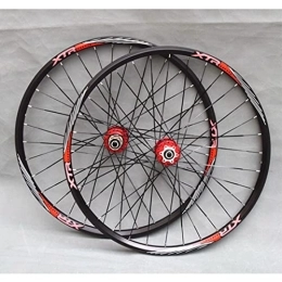 SHKJ Mountain Bike Wheel 26 Inch MTB Bike Wheelset Bicycle Front & Rear Wheel Cycling Rims Quick Release Disc Brake Sealed Bearing Hub 32 Hole 8-11 Speed Cassette (Color : Red, Size : 26 inch)