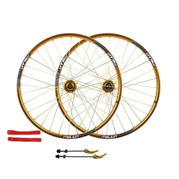 AWJ Spares 26 Inch MTB Cycling Wheels Mountain Bike Wheelset, Alloy Double Wall Rim Disc Brake Compatible 7 8 9 10 Speed 32H QR Wheel