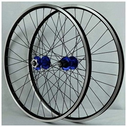 MIAO Mountain Bike Wheel 26 inch MTB Wheels Bicycle Rim Mountain Bike Rim 32H Mountain Bike Wheel Disc Brake / Rim 7-12 Speed QR Cassette Hubs Sealed Bearing 6 Pawls (Color: Blue Hub, Size: 26 inch)
