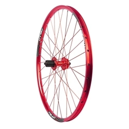 ITOSUI Mountain Bike Wheel 26 Inch Rear Bicycle Wheel 32H 7 8 9 10 Speed MTB Mountain Bike Rear Wheel Disc Brake Aluminum Alloy Quick Release (Color : Red)