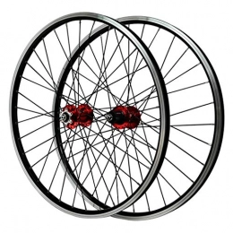 VPPV Mountain Bike Wheel 26 Inch V Brake Bike Wheelset MTB Cycling Wheel Aluminum Double Wall Hybrid / Disc Brake for 7 / 8 / 9 / 10 / 11 Speed (Color : Red, Size : 26inch)