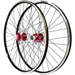 CHICTI Spares 26 Inch Wheel Mountain Bike Front And Rear Single Wheel Disc / V-Brake Bicycle Double Wall Alloy Rim MTB QR 7-11Speed 32H Sealed Bearing (Color : A)