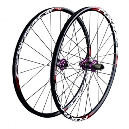CDSL Mountain Bike Wheel 26" Mountain Bike Ultralight Carbon Fiber Disc Wheels Sealed Bearing Wheelset Rim 1 Pair (Color : Purple)
