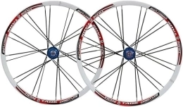 InLiMa Mountain Bike Wheel 26 "Mountain Bike Wheel Set Disc Brake Wheel Set 24H Bicycle Rim Quick Release Hub, Suitable For 7 / 18 / 9 / 10 Speed (Color : White Blue, Size : 26'')