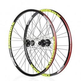 LHLCG Spares 26" Mountain Bike Wheel Ultra Light 72 Ring Quick Release 4 Palin Aluminum Alloy Wheels, black / green
