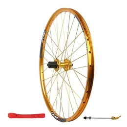 SJHFG Mountain Bike Wheel 26" Rear Wheel, Aluminum Alloy Disc Brake Mountain Bike Single Wheel Double Wall Rim 7 / 8 / 9 / 10 Speed Flywheel (Color : Yellow)