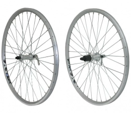 Rigida Mountain Bike Wheel 26" Rigida X Star Double Walled Q / R MTB CNC Shimano 8 Speed Freehub Wheelset SILVER
