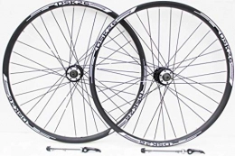 26" Wheel Mountain Bike BLACK/WHITE DISC BRAKE Wheels, 7,8,9,10 SPEED CASSETTE TYPE, REDNECK XC double wall v section rims (26" FRONT + REAR)