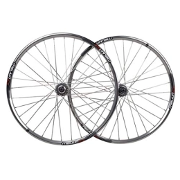 LHHL Mountain Bike Wheel 26" Wheel Mountain Bike Disc Brake and V-brake Brake Wheels, 7, 8, 9 Speed Cassette Type, double wall section rims Quick Release (Color : Silver, Size : 26inch)