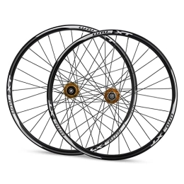 KANGXYSQ Mountain Bike Wheel 26inch Mountain Bike Wheelset MTB Bicycle Wheel Set Aluminum Alloy Disc Brake For 7 / 8 / 9 / 10 / 11 Speed Quick Release 32 Holes (Color : Gold)