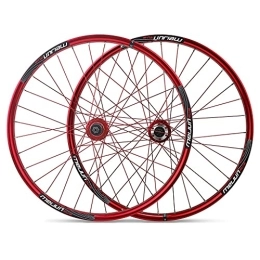 KANGXYSQ Spares 26inch MTB Wheelset Mountain Bike Aluminum Alloy Wheel 26" Disc Brake Quick Release 32 Holes For 7 8 9 10 Speed (Color : Red)