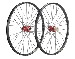 OMDHATU Mountain Bike Wheel 27.5 / 29 Inch Mountain Bike Wheelset Disc Brake Sealed Bearing Support 7-8-9-10-11-12 Speed Cassette Thru Axle Wheel Set Front / Rear Wheels 28H (Color : Red, Size : 27.5inch)
