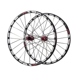 ZFF Spares 27.5 / 29 Inch MTB Wheelset Quick Release Disc Brake Mountain Bike Wheels Aluminum Alloy Double Wall Fit 8 / 9 / 10 / 11 Speed Cassette 24 Holes (Color : Red, Size : 29'')