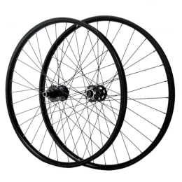 ZFF Spares 27.5'' 29'' MTB Wheelset Thru Axle Disc Brake Mountain Bike Wheel Aluminum Alloy Double Wall Rim XD12 Speed 32 Holes Schra‎der Valve (Color : 29'' Black, Size : F15*100MM R12*142MM)