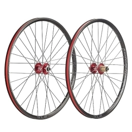 ZFF Spares 27.5 29inch Mountain Bike Wheelset Disc Brake Quick Release MTB Wheel Ultralight Aluminum Alloy Double Wall Rim 7 / 8 / 9 / 10 / 11 / 12 Speed 32 Holes (Color : Red, Size : 27.5'')
