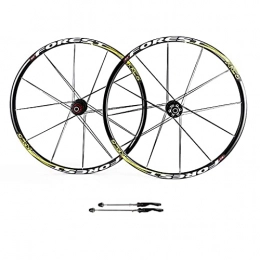 VTDOUQ Mountain Bike Wheel 27.5 Mountain bike wheels, double-walled MTB rim Quick release V-Brake Bicycle wheel set Hybrid 24-hole disc 8 9 10 speed