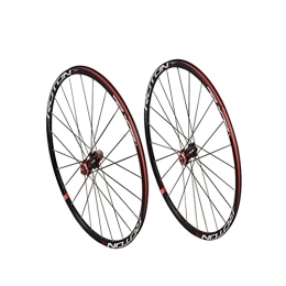 Generic Mountain Bike Wheel 27.5" Mountain Bike Wheelset 24H Flat Spokes Bicycle Rim MTB Disc Brake Wheels Quick Release Hub For 7 / 8 / 9 / 10 / 11 Speed Cassette Flywheel 1829g (Color : Red) (Black)