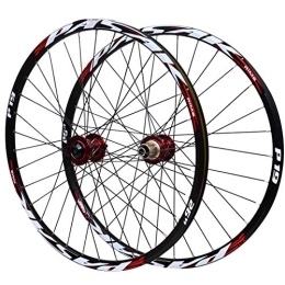 SJHFG Spares 27.5in Bicycle Wheelset, 15 / 12MM Barrel Shaft Mountain Bike Bicycle Wheel Set Disc Brake 7 / 8 / 9 / 10 / 11 Speed (Color : Red, Size : 27.5in / 15mmaxis)