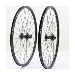 ZFF Mountain Bike Wheel 27.5inch MTB Wheelset Disc Brake Mountain Bike Wheel Aluminum Alloy Rim 7 / 8 / 9 / 10 / 11 Speed Cassette 32 Holes Round Spokes Front And Rear Wheels (Color : Svart, Size : Thru Axle)
