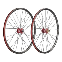 ZFF Spares 27.5inch MTB Wheelset Disc Brake Quick Release Mountain Bike Wheel Ultra-light Aluminum Alloy Double Wall Rim 8 / 9 / 10 Speed Cassette 32 Holes Front And Rear Wheel (Color : Red)