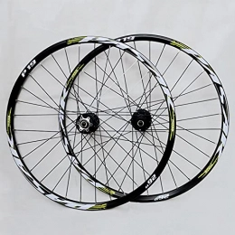 MGRH Spares 29 / 26 / 27.5 Inch Mountain Bike Wheelset (front + Rear) MTB Wheel Double-walled Aluminum Alloy Rim Quick Release Disc Brake 32H 7-11 Speed green-26inch