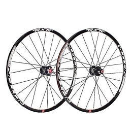 CHICTI Spares 29" Mountain MTB Bike Wheel Set Disc Brake Bicycle Wheel Double Wall Alloy Rim QR 7 8 9 10 11 Speed Front 2 Rear 5 Palin 24H (Color : Black)
