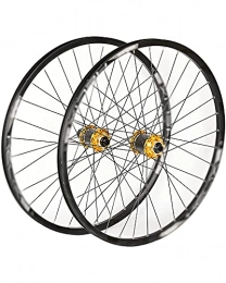 LLC Spares 32H Mountain Bike Wheelset 26 / 27.5 / 29 Inch Bicycle Front & Rear Wheels Ultra Light Carbon Fiber Rim Quick Release Bike Hub, Gold, 29 inches