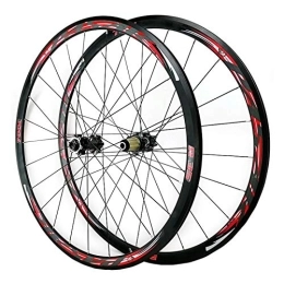 DaGuYs Mountain Bike Wheel 700C Front + Rear Wheel Set Disc Brake Cyclocross Road Hybrid / Mountain Bike V / C Brake 7 / 8 / 9 / 10 / 11 / 12 Speed Flywheels (Red QR)