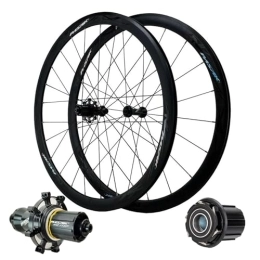 DYSY Spares 700C Racing Road Bike V Brake Wheelset, Aluminum Alloy 30MM Mountain Rim Quick Release 24H Round Spokes Bicycle Front Rear Wheels for 7-11 Speed (Color : Black)