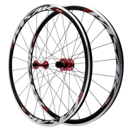 DYSY Mountain Bike Wheel 700C Road Racing Bike Wheelset Aluminum Alloy 30mm Mountain Rim V Brake QR Red Bicycle Wheels for 7 8 9 10 11 Speed 1720 G