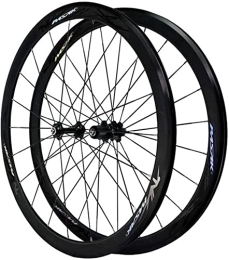ITOSUI Mountain Bike Wheel 700C Wheelset, Carbon Fiber Road Bike Wheels 40mm Matte 20mm Width Suitable 7-12 Speed Cassette QR Mountain Bike Wheelset Wheelset (Color : Black hub black, Size : 700C)