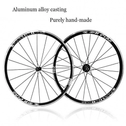 ACCDUER 700C Road Bike Racing Wheel Set, Hand-made Fine Ultra-light Aluminum Alloy Wheel Set (black)