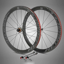 ADD Spares ADD Carbon Fiber Road Bike Wheels 700C Clincher Wheelset 50mm Fyxation Pusher Sealed Bearing Fixie Wheelset