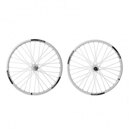 AIFCX Spares AIFCX 26 Inch Bicycle Wheelset, Mountain Double Wall MTB Rim Quick Release Disc Brake Hybrid / Bike 32 Hole Disc 7 8 9 10 Speed Brackets Hubs, White-26inch