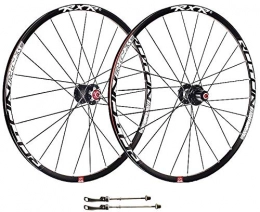 AIFCX Spares AIFCX Mountain Bike Whee, 26inch Double Wall MTB Cassette Hub Quick Release V-Brake Bicycle Wheelset Hybrid 24 Hole Disc 8 9 10 Speed, Black-26inch